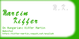 martin kiffer business card